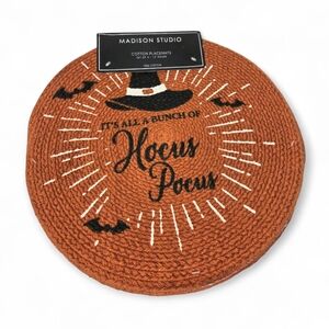 Hocus Pocus Witch Hat Kitchen Placemats Orange Cotton Halloween‎ Decor